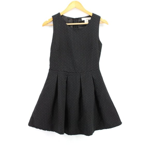 Sans Souci Fit & Flare Dress Womens Black Polka Dot Casual Sleeveless Size Small - Picture 1 of 10